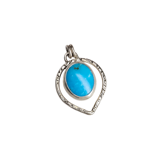 Turquoise Textured Frame Pendant