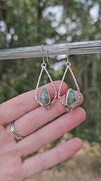 Kingman Turquoise Textured Petal Earrings