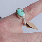 Turquoise Silver Ring - Size 5 - Handmade Sterling Silver