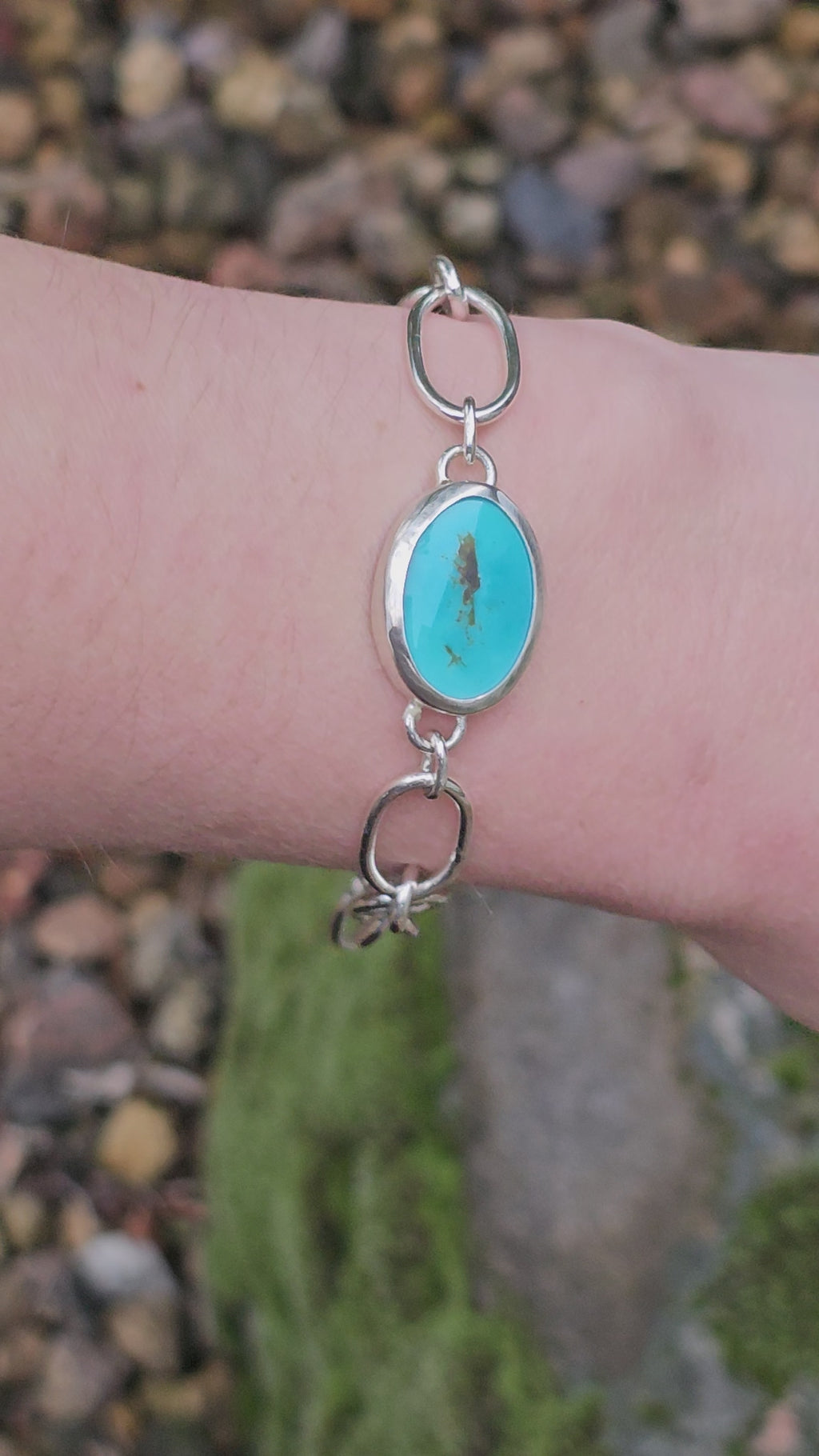 Chain Bracelet with Turquoise Stone