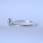 Sterling Silver + Fine Silver Textured Dot Size 6.5
