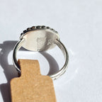 Handmade Sterling Silver Ring with Beaded Bezel & Stunning Stone - Size 6.25