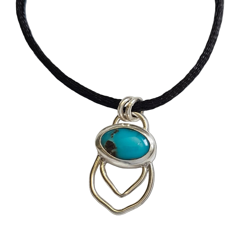 Double Petal Turquoise Pendant