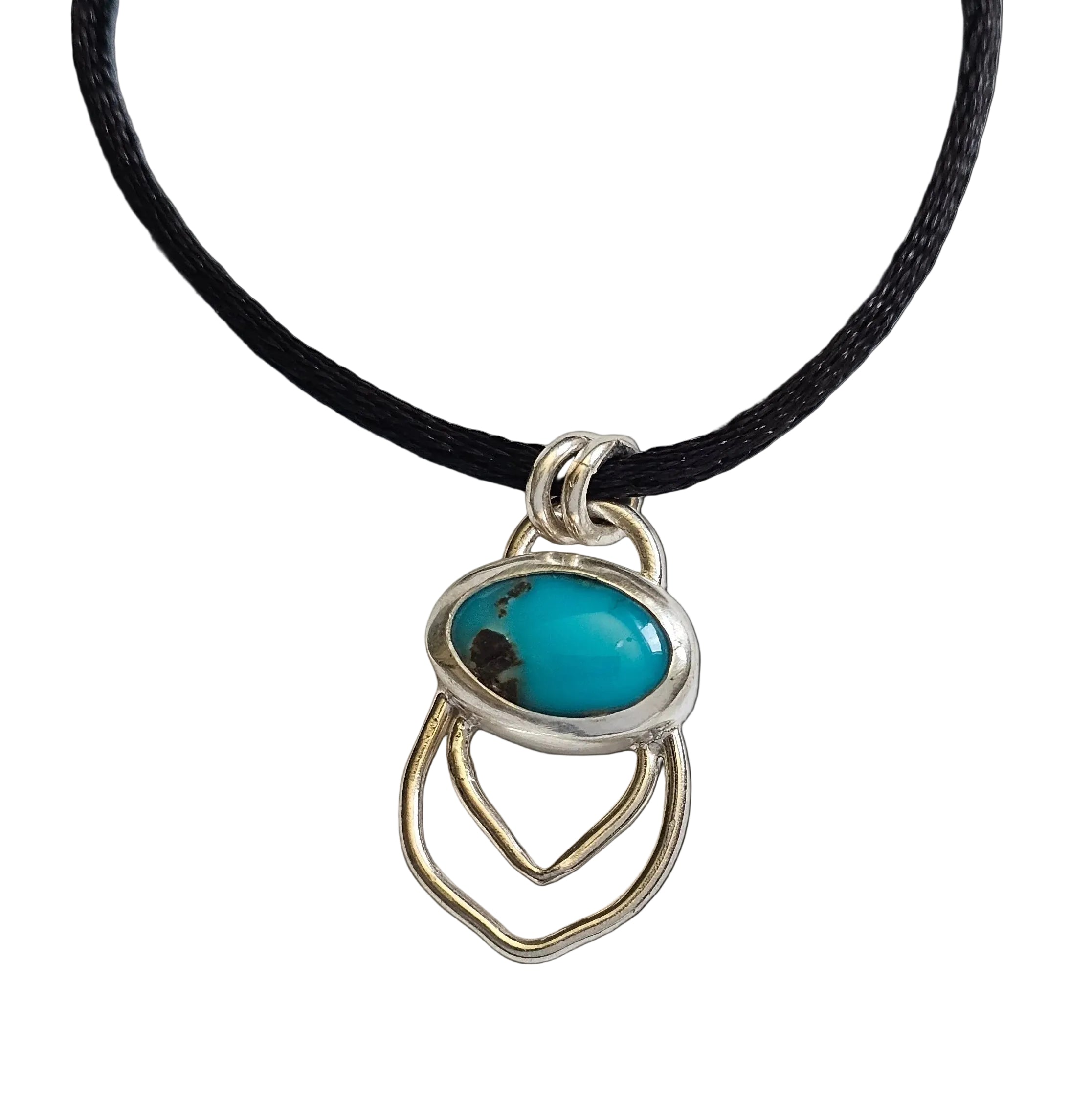 Double Petal Turquoise Pendant