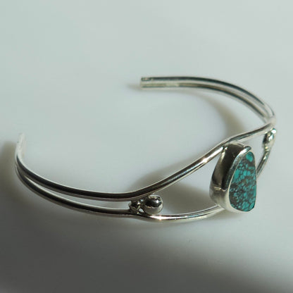 5.5" Sterling Silver Cuff with Turquoise Stone