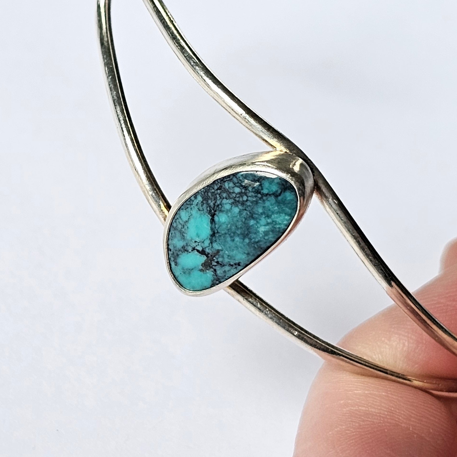 6.5" Sterling Silver Cuff with Turquoise Stone