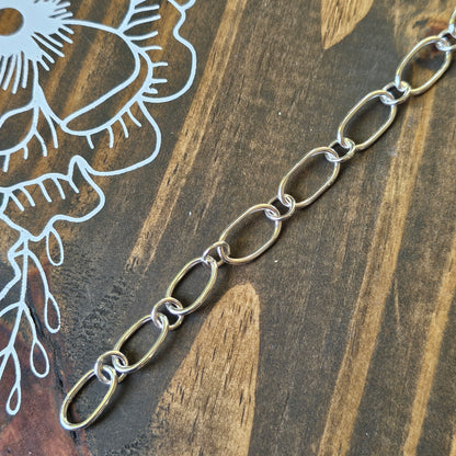9" Hand Fabricated Sterling Silver Chain Bracelet