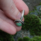 Size 7.5 // Top grade Natural Lucin Variscite Ring with Textured Sterling Silver Band
