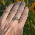Size 9.25 US  || Turquoise Stone with 14k Bezel + Sterling Silver Band