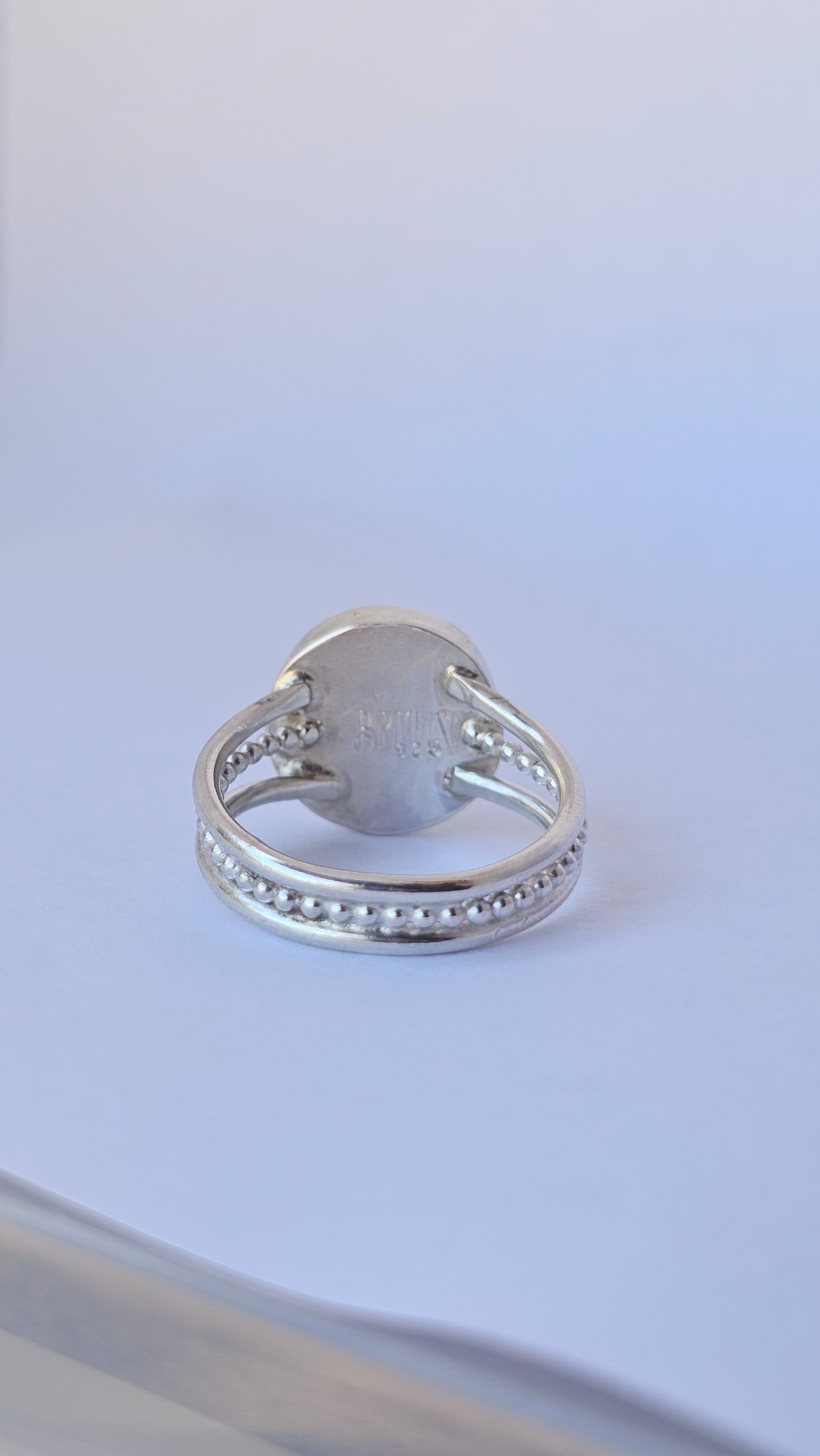 Rainbow Moonstone Sterling Silver Ring – Size 9.75