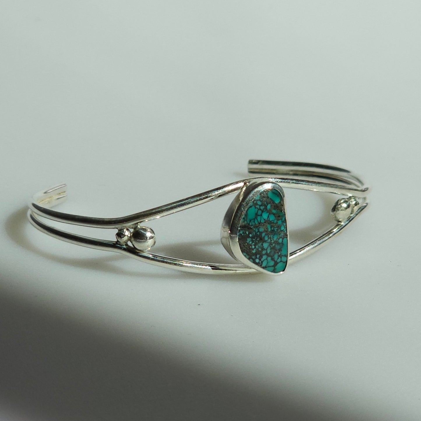 5.5" Sterling Silver Cuff with Turquoise Stone