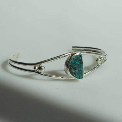 5.5" Sterling Silver Cuff with Turquoise Stone