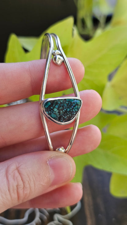 5.5" Sterling Silver Cuff with Turquoise Stone
