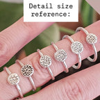 Sterling Silver + Fine Silver Textured Dot Size 6.5