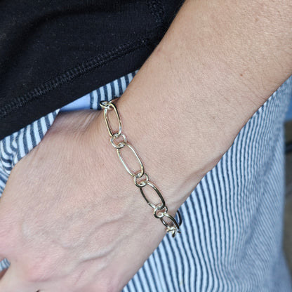 9" Hand Fabricated Sterling Silver Chain Bracelet