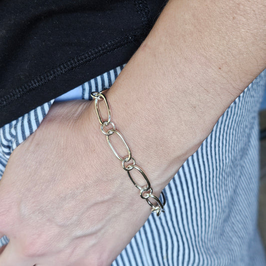 9" Hand Fabricated Sterling Silver Chain Bracelet