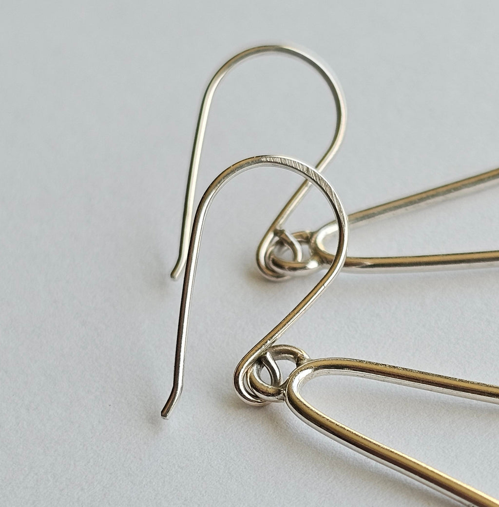 Sterling Silver Teardrop Dangle Earrings – Textured - handmade by Bright Side Jewelry Co.
