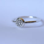 Sterling Silver + Fine Silver Textured Dot Size 6.5