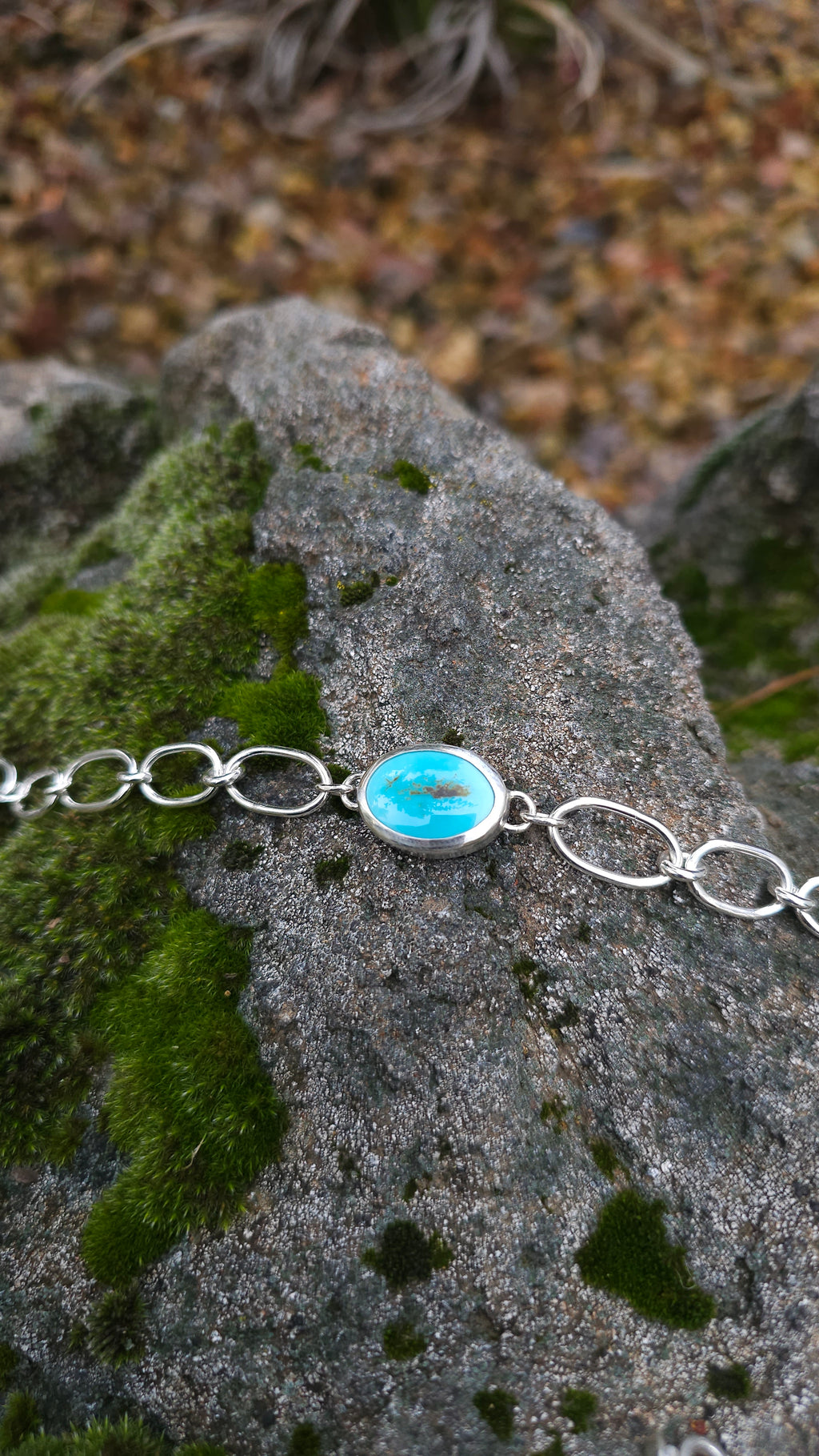 Chain Bracelet with Turquoise Stone