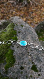 Chain Bracelet with Turquoise Stone