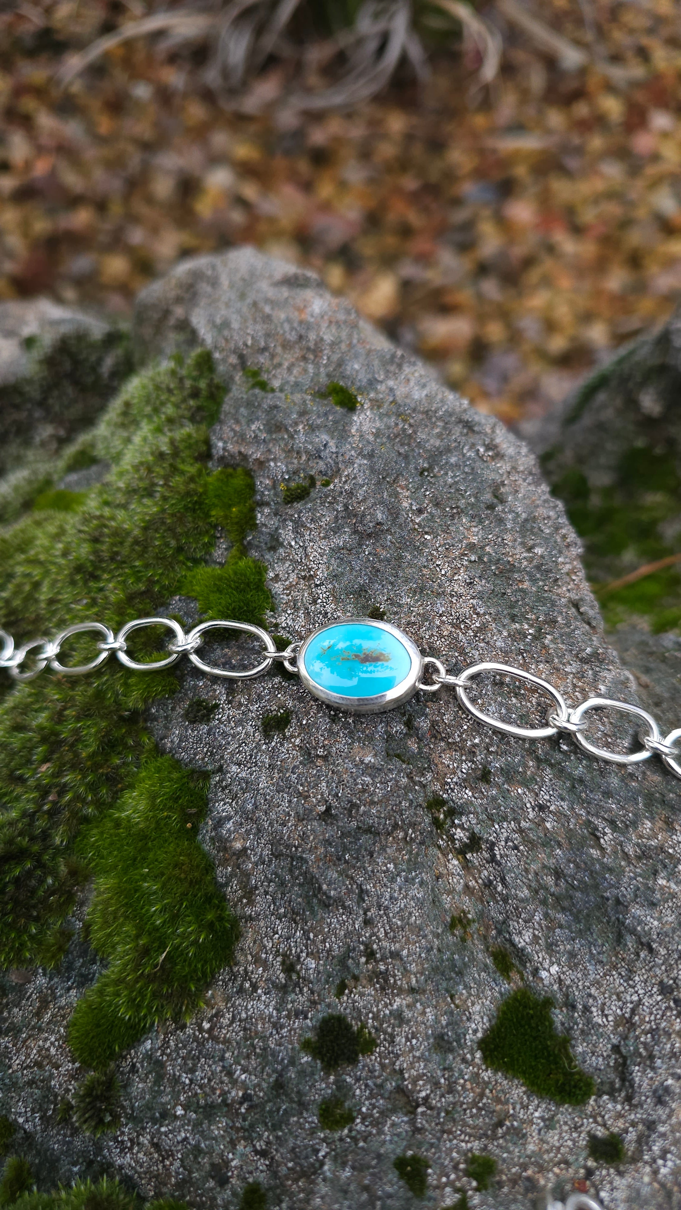 Chain Bracelet with Turquoise Stone