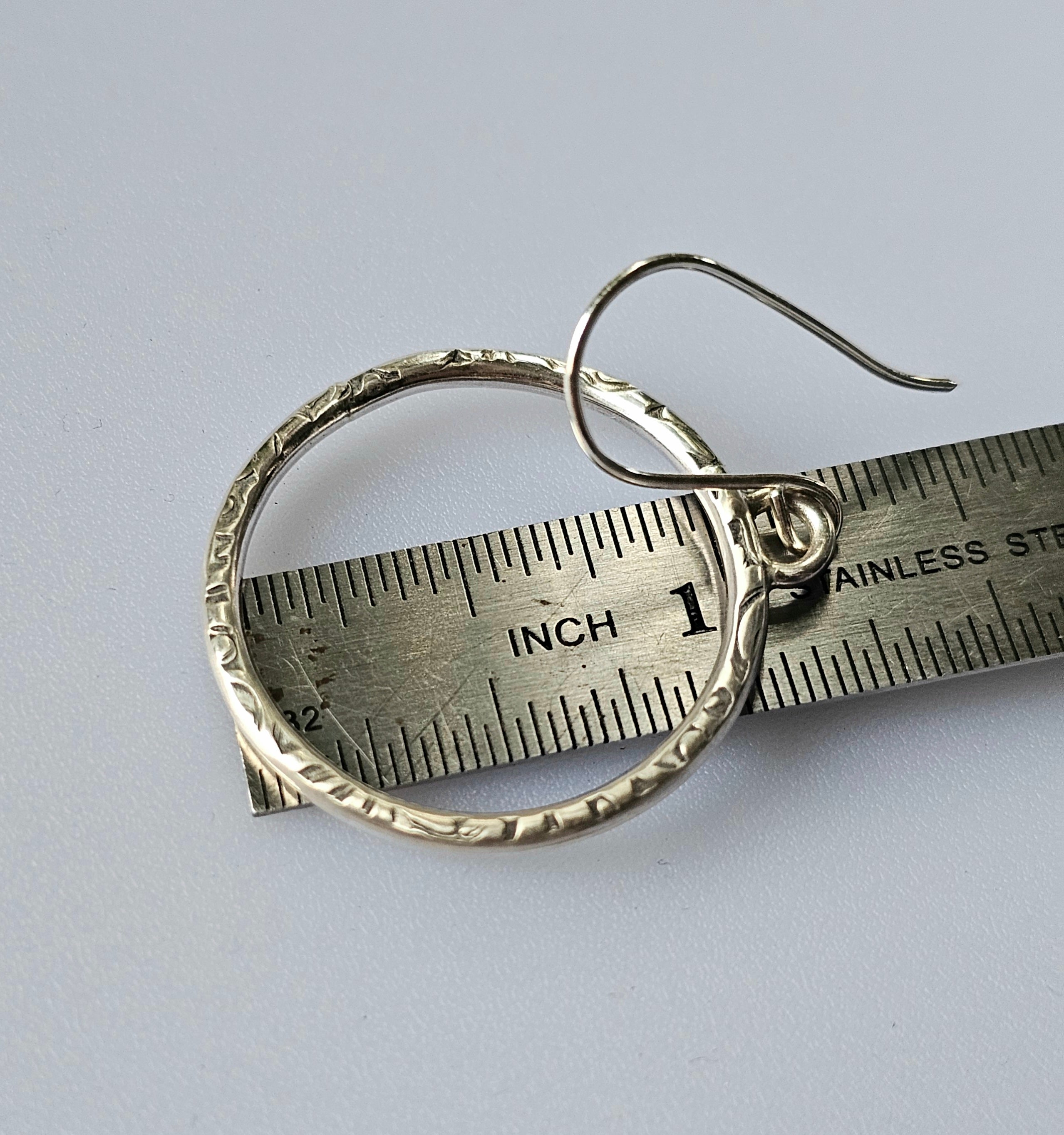 Sterling Silver Textured Everyday Hoops