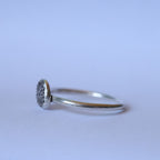 Sterling Silver + Fine Silver Textured Dot Size 5.5