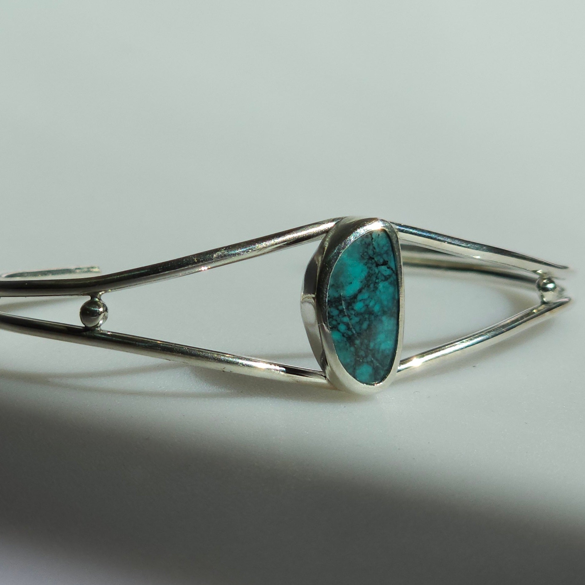 7" Sterling Silver Cuff with Turquoise Stone