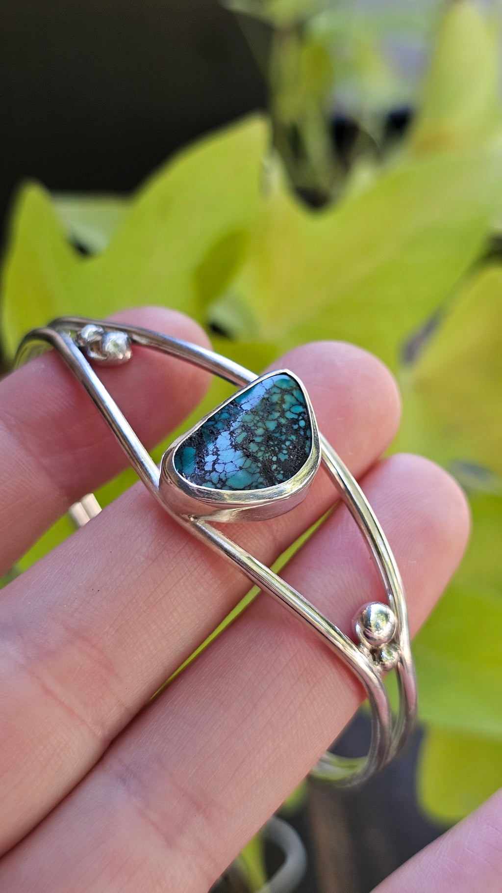 Turquoise Sterling Silver Cuff Bracelet – 5.5 Inches