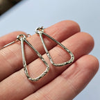 Stamped Enlongated Triangle Earrings