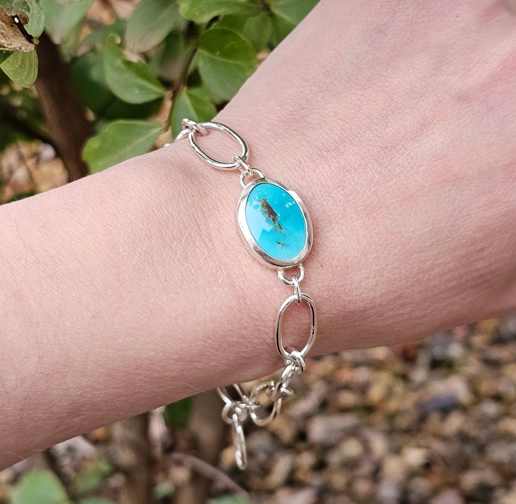 Chain Bracelet with Turquoise Stone