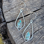 Kingman Turquoise Textured Petal Earrings