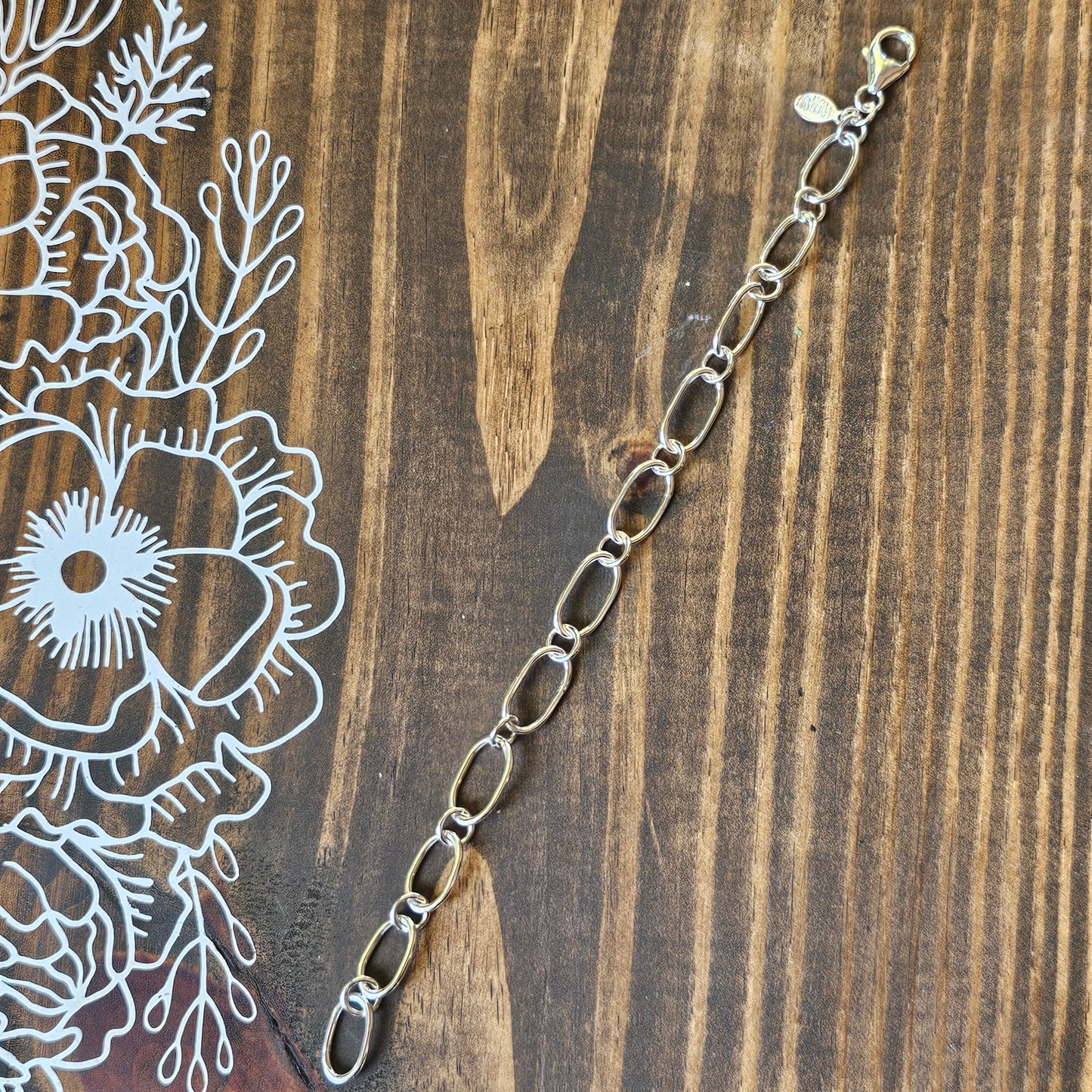 9" Hand Fabricated Sterling Silver Chain Bracelet