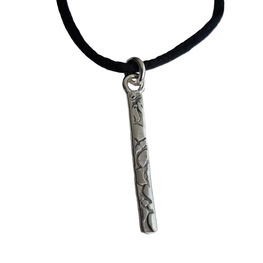 Textured Bar Pendant - handmade by Bright Side Jewelry Co.