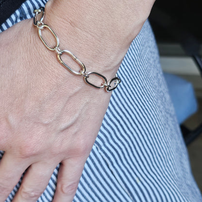 7" Hand Fabricated Sterling Silver Chain Bracelet