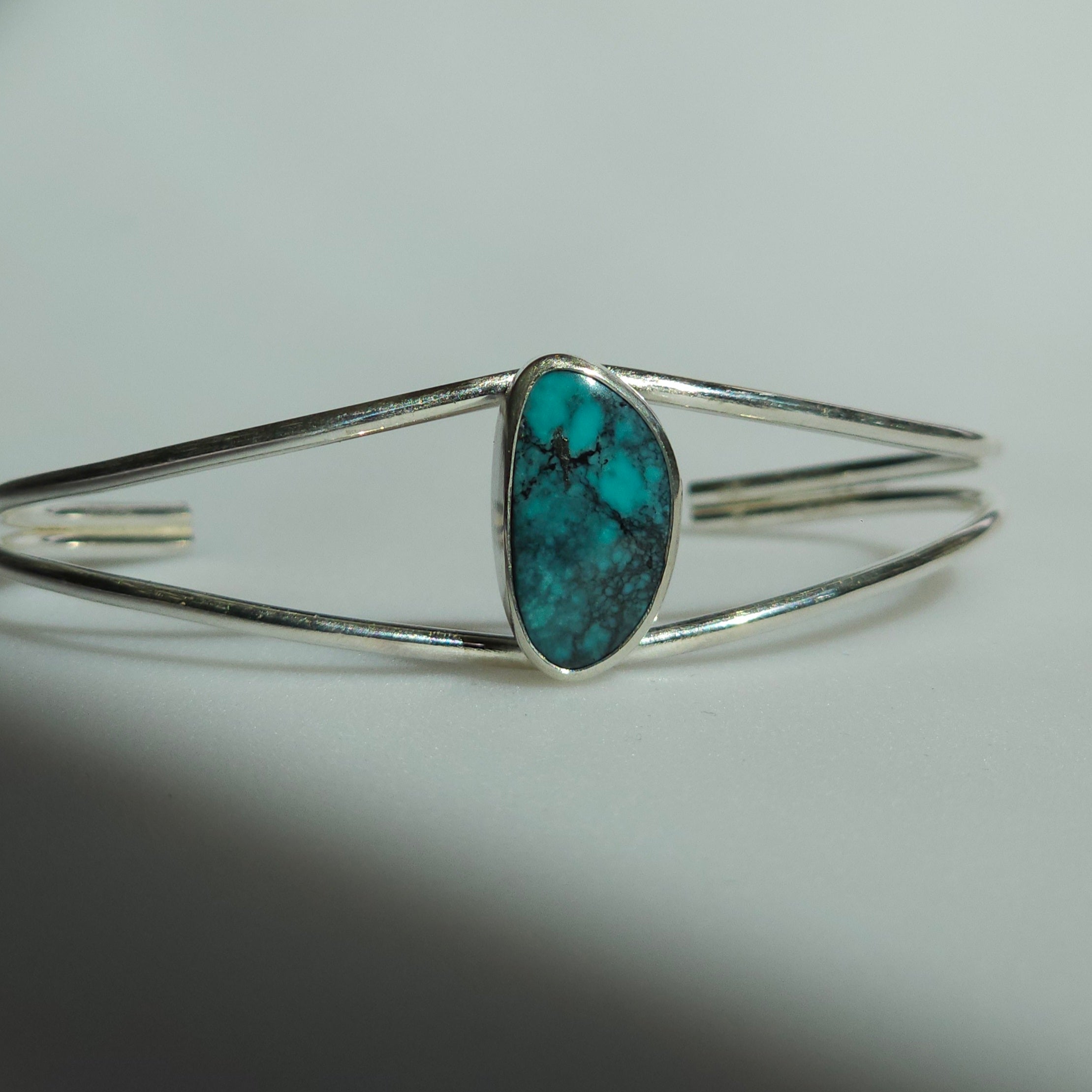 6.5" Sterling Silver Cuff with Turquoise Stone