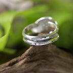Turquoise Sterling Silver Ring – Stamped Double Band – Size 9.5 - handmade by Bright Side Jewelry Co.