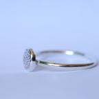 Sterling Silver + Fine Silver Textured Dot Size 5