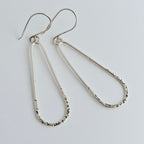 Sterling Silver Teardrop Dangle Earrings – Textured - handmade by Bright Side Jewelry Co.