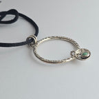 Textured Hoop Pendant with Variscite Dangle