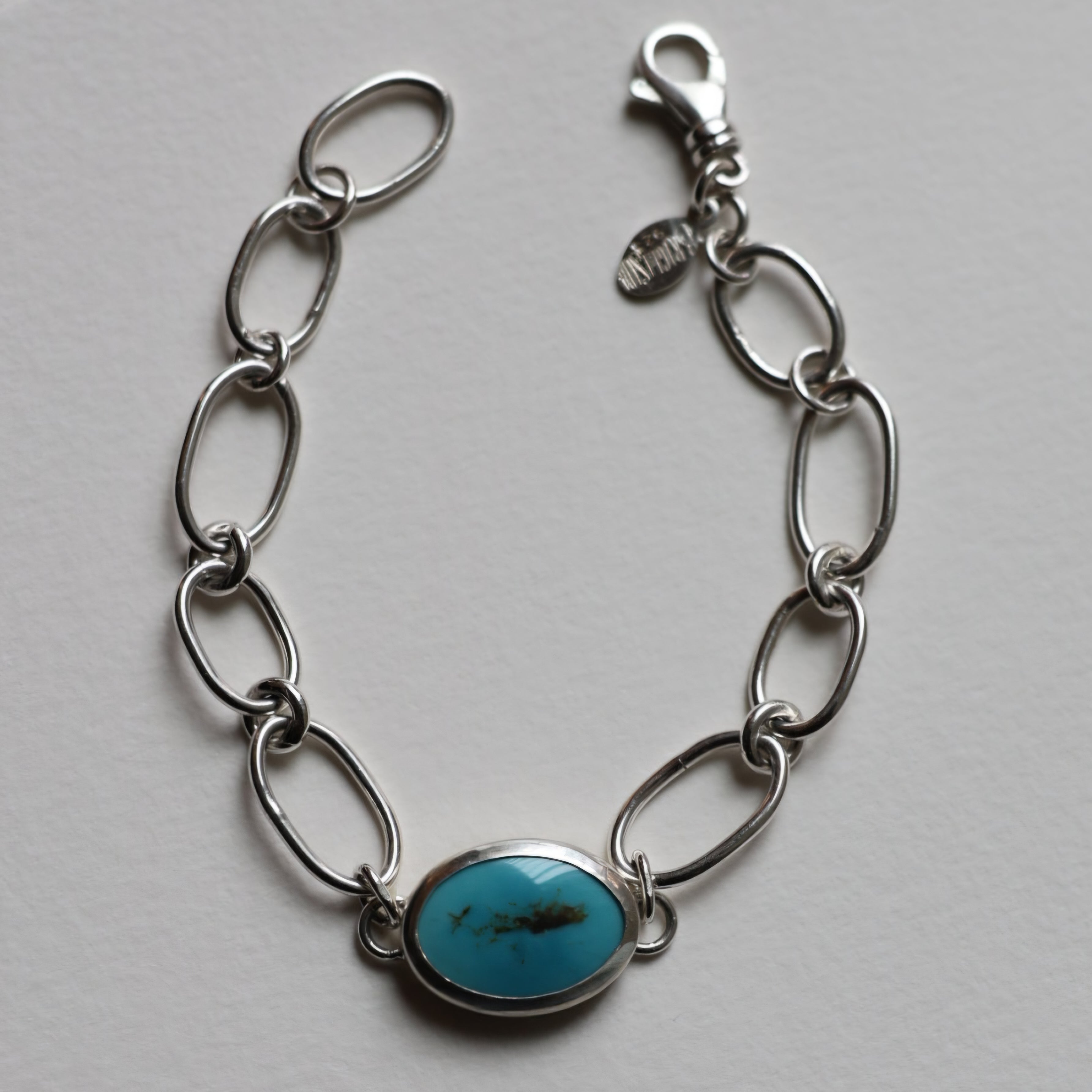 Chain Bracelet with Turquoise Stone