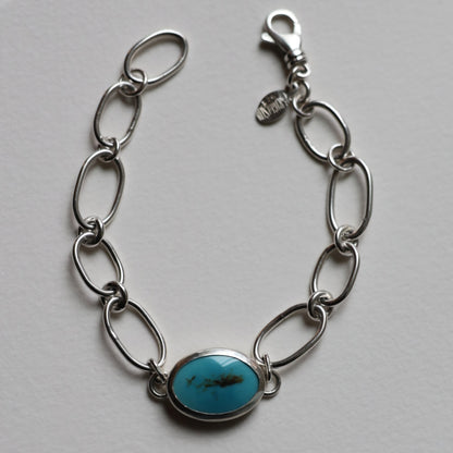 Chain Bracelet with Turquoise Stone