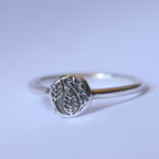 Sterling Silver + Fine Silver Textured Dot Size 5