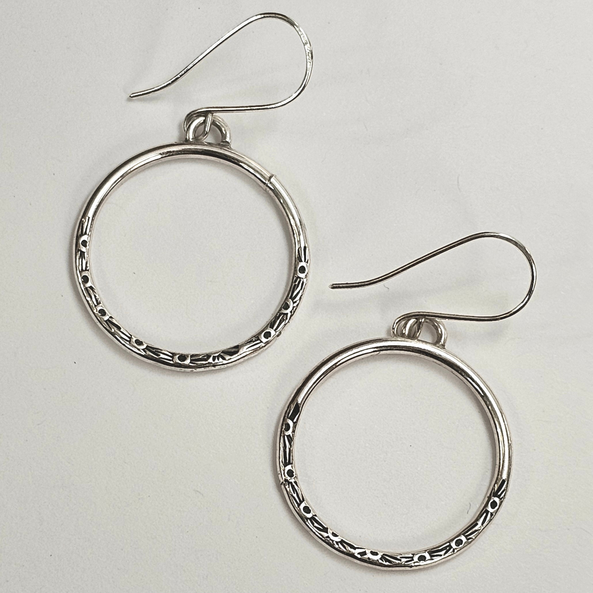 Sterling Silver Stamped Everyday Hoops