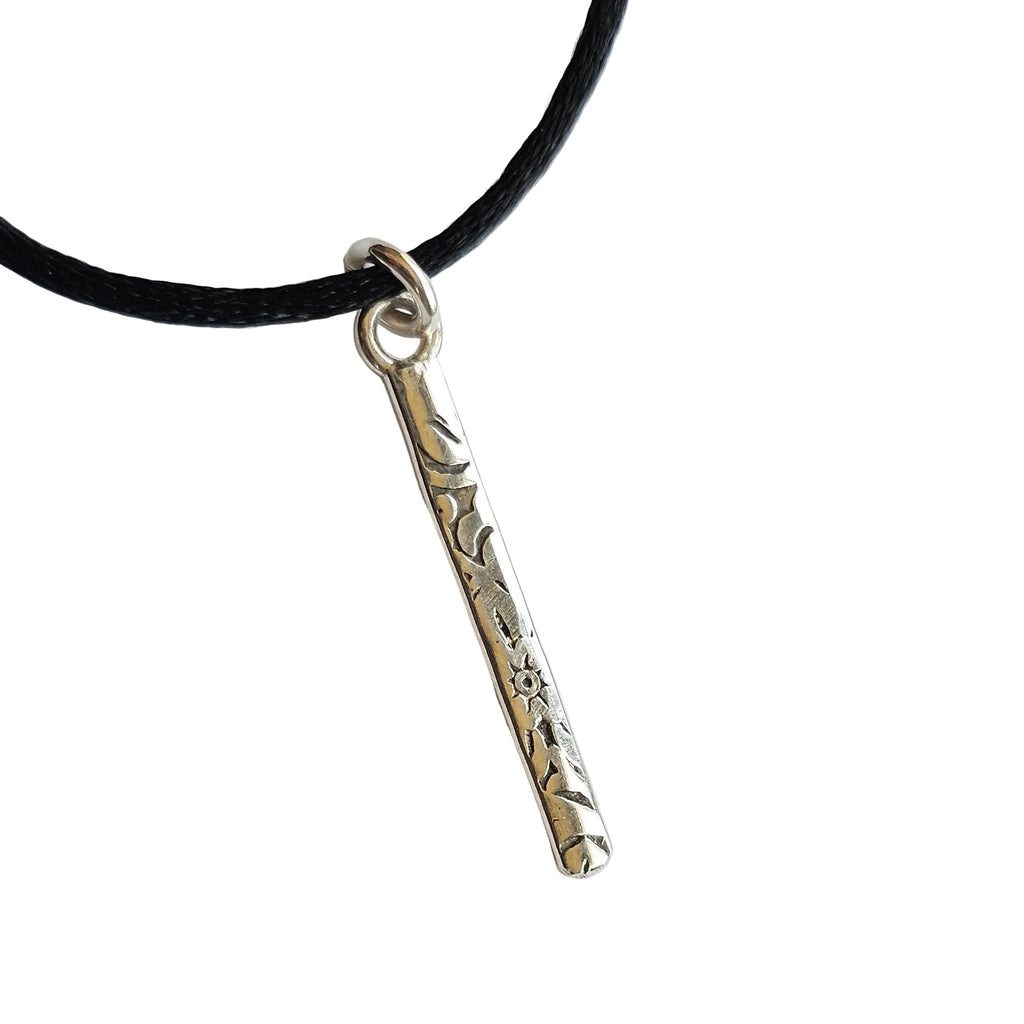 Textured Bar Pendant - handmade by Bright Side Jewelry Co.