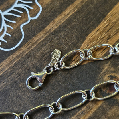 9" Hand Fabricated Sterling Silver Chain Bracelet