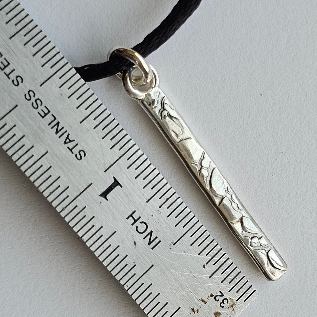 Textured Bar Pendant - handmade by Bright Side Jewelry Co.
