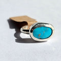 Turquoise Silver Ring - Size 6.5 - Handmade Sterling Silver