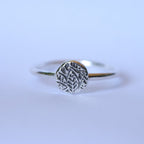 Sterling Silver + Fine Silver Textured Dot Size 6