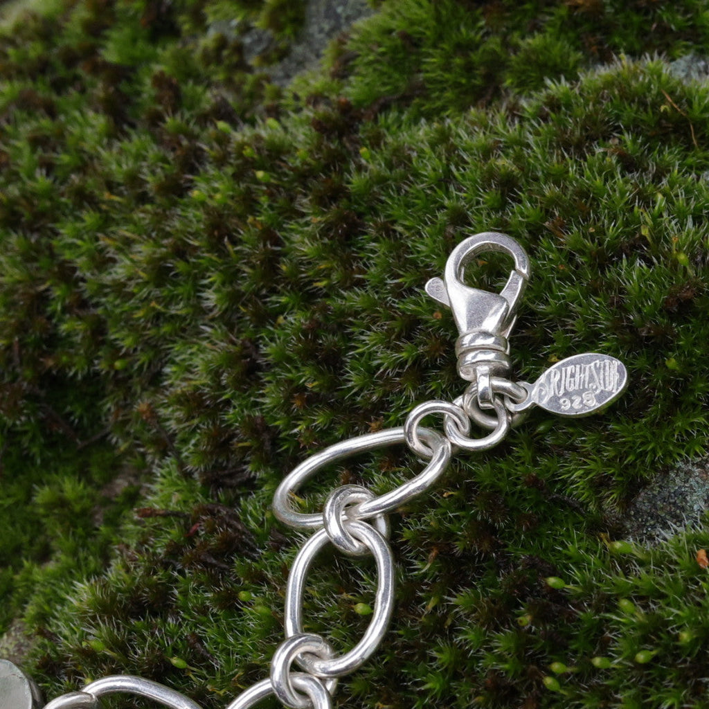 7.5 inches \\ Hand Fabricated Sterling Silver Chain Featuring Top grade Natural Lucin Variscite Stone